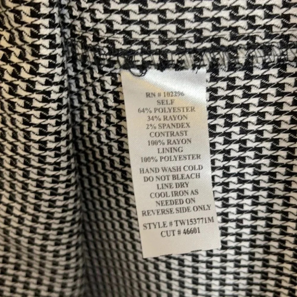 CONNECTED APPAREL Houndstooth Leather Trim Dress Peplum Parisian Classic Size S - Picture 8 of 10